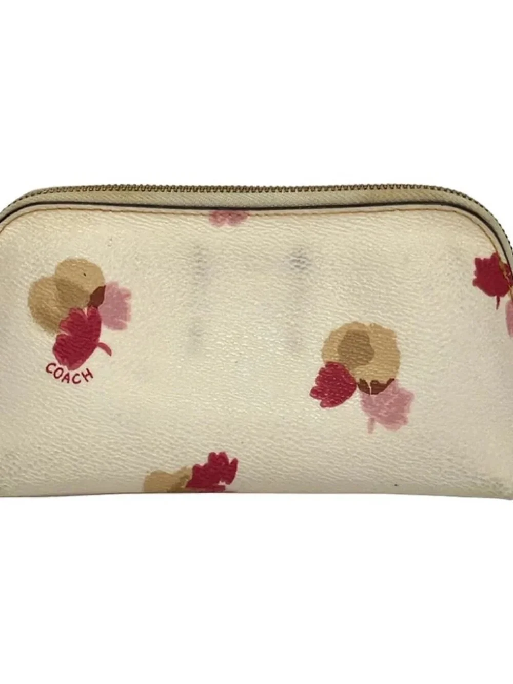 COACH White Pink Multi PVC Pouch